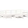 Salon de jardin 7 pcs blanc bois de pin massif 510000510000