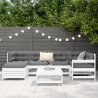 Salon de jardin 7 pcs blanc bois de pin massif 510000510000