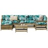 Salon de jardin 7 pcs bois de pin imprégné 510001510001