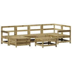 Salon de jardin 7 pcs bois de pin imprégné 510001510001