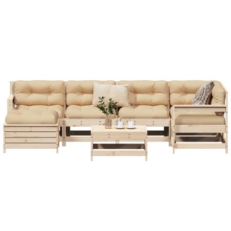 Salon de jardin 7 pcs bois de pin massif 510003510003