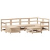 Salon de jardin 7 pcs bois de pin massif 510003510003