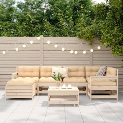 Salon de jardin 7 pcs bois de pin massif 510003510003