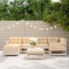 Salon de jardin 7 pcs bois de pin massif 510003510003