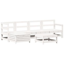 Salon de jardin 6 pcs blanc bois de pin massif 510004510004