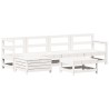 Salon de jardin 6 pcs blanc bois de pin massif 510004510004