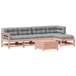 Salon de jardin 6 pcs avec coussins bois massif Douglas 510006510006