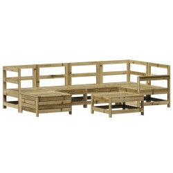 Salon de jardin 7 pcs bois de pin imprégné 510008510008