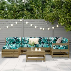 Salon de jardin 7 pcs bois de pin imprégné 510008510008