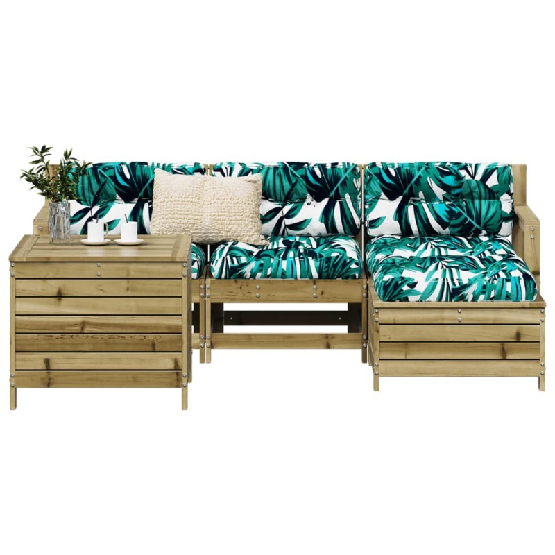 Salon de jardin 5 pcs bois de pin imprégné 510010510010