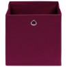 Boîtes de rangement 10 pcs Tissu intissé 28x28x28cm Rouge foncé 510014510014