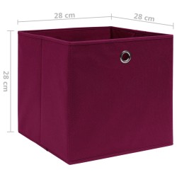 Boîtes de rangement 10 pcs Tissu intissé 28x28x28cm Rouge foncé 510014510014