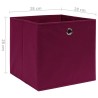 Boîtes de rangement 10 pcs Tissu intissé 28x28x28cm Rouge foncé 510014510014