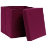 Boîtes de rangement et couvercles 10 pcs 28x28x28cm Rouge foncé 510015510015