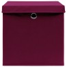 Boîtes de rangement et couvercles 10 pcs 28x28x28cm Rouge foncé 510015510015