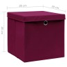 Boîtes de rangement et couvercles 10 pcs 28x28x28cm Rouge foncé 510015510015