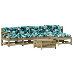 Salon de jardin 6 pcs avec coussins bois de pin imprégné 510019510019