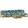 Salon de jardin 6 pcs avec coussins bois de pin imprégné 510019510019