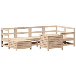 Salon de jardin 7 pcs bois de pin massif 510025510025