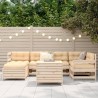 Salon de jardin 7 pcs bois de pin massif 510025510025