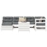Salon de jardin 7 pcs blanc bois de pin massif 510026510026