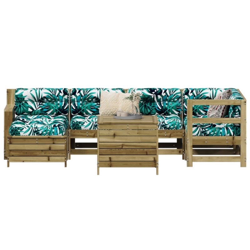 Salon de jardin 7 pcs bois de pin imprégné 510028510028