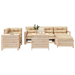 Salon de jardin 7 pcs bois de pin massif 510032510032