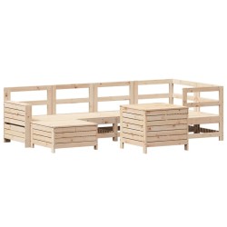 Salon de jardin 7 pcs bois de pin massif 510035510035