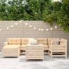 Salon de jardin 7 pcs bois de pin massif 510035510035