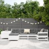 Salon de jardin 7 pcs blanc bois de pin massif 510037510037