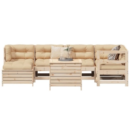 Salon de jardin 7 pcs bois de pin massif 510039510039