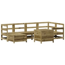 Salon de jardin 7 pcs bois de pin imprégné 510040510040