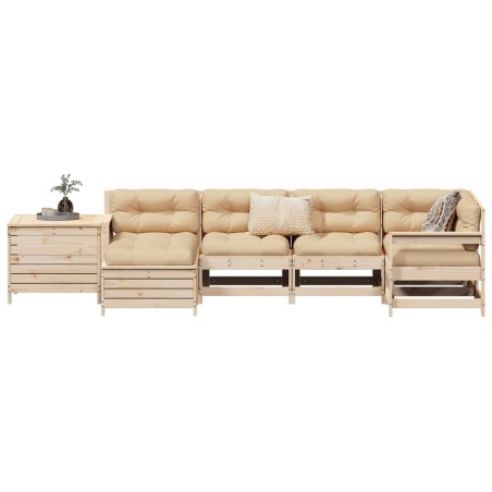 Salon de jardin 7 pcs bois de pin massif 510041510041