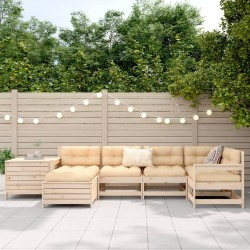 Salon de jardin 7 pcs bois de pin massif 510041510041