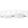 Salon de jardin 7 pcs blanc bois de pin massif 510043510043