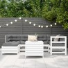 Salon de jardin 7 pcs blanc bois de pin massif 510043510043