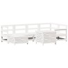 Salon de jardin 7 pcs blanc bois de pin massif 510047510047
