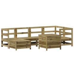 Salon de jardin 7 pcs bois de pin imprégné 510048510048