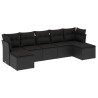 Salon de jardin 7 pcs avec coussins noir résine tressée 510050510050