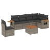 Salon de jardin avec coussins 7 pcs gris résine tressée 510051510051