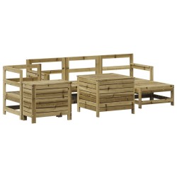 Salon de jardin 7 pcs bois de pin imprégné 510053510053