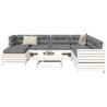 Salon de jardin 8 pcs blanc bois de pin massif 510055510055