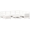 Salon de jardin 8 pcs blanc bois de pin massif 510055510055