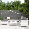 Salon de jardin 8 pcs blanc bois de pin massif 510055510055