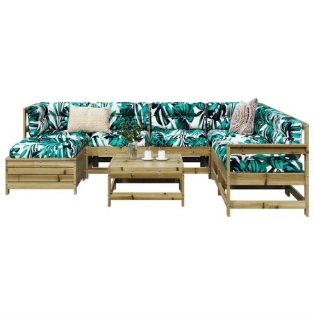 Salon de jardin 8 pcs bois de pin imprégné 510057510057