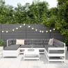 Salon de jardin 8 pcs blanc bois de pin massif 510061510061