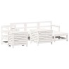 Salon de jardin 7 pcs blanc bois de pin massif 510063510063