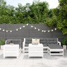 Salon de jardin 7 pcs blanc bois de pin massif 510063510063