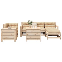 Salon de jardin 7 pcs bois de pin massif 510064510064