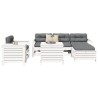 Salon de jardin 7 pcs blanc bois de pin massif 510066510066